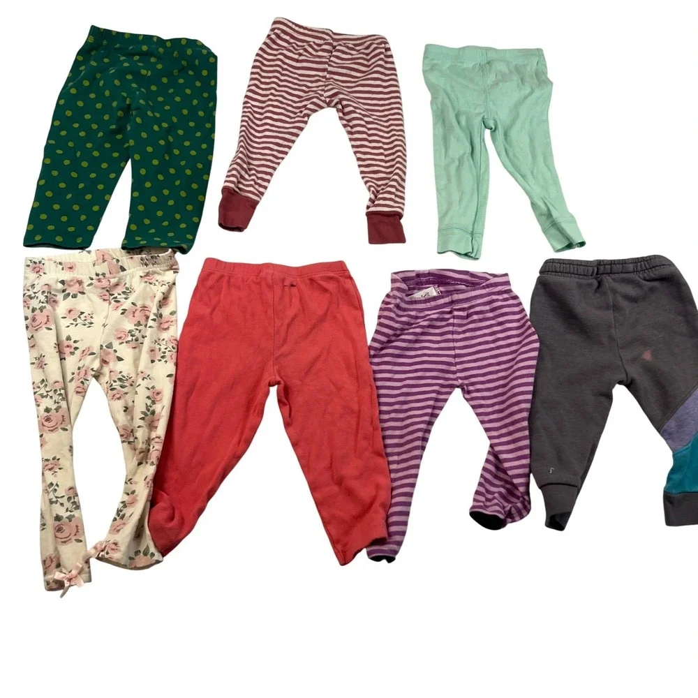 Baby Girl Leggings Joggers Bundle 12M 12-18M Carters Gap Cat & Jack 7pc Set